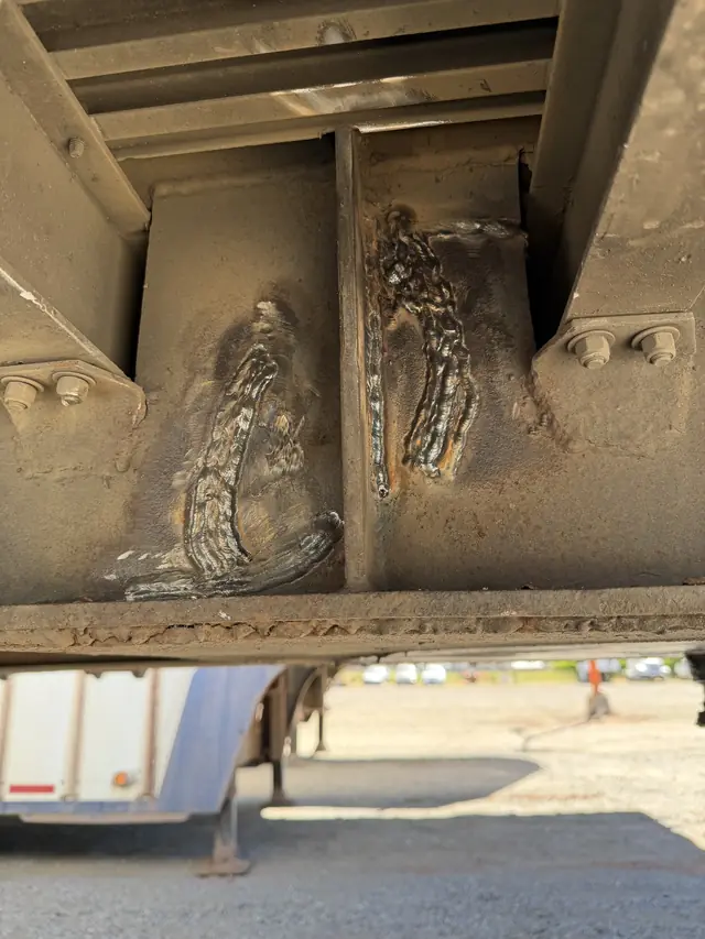 Weld repair on a semi trailer I-beam