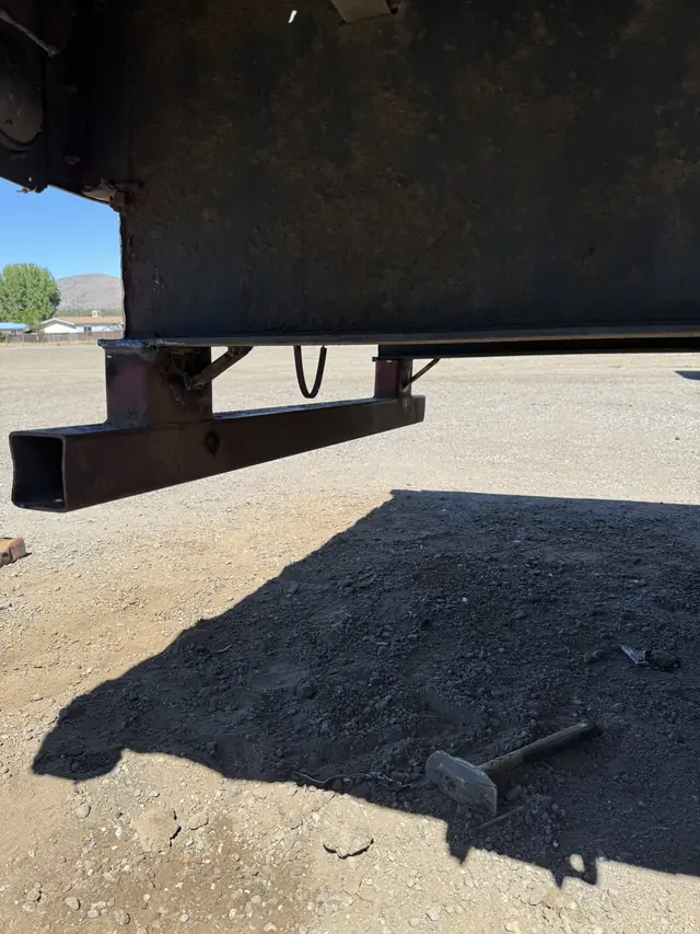 Rebuilt underride guard on a semi trailer in Redding